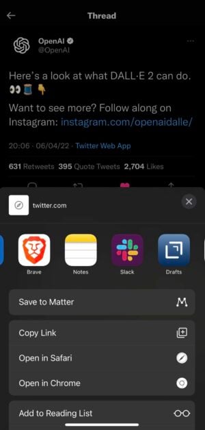 create a note from another app