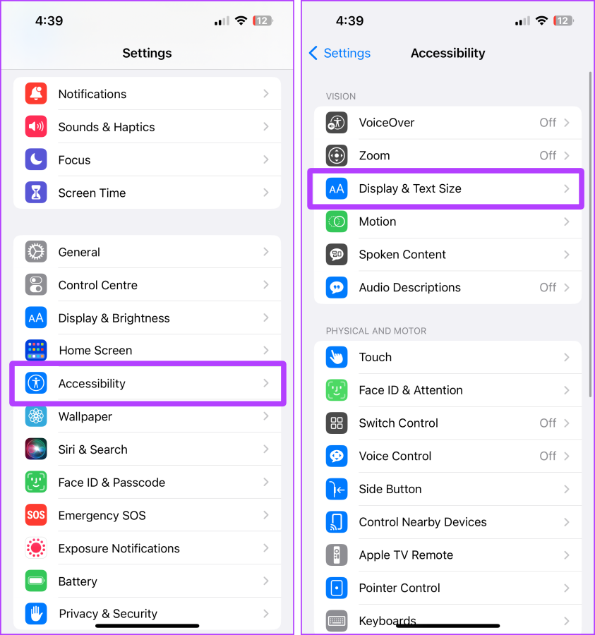 Accessibility Settings iPhone
