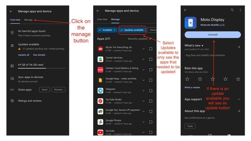 Only updating the system apps