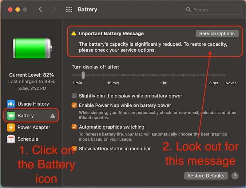 Battery Service Required