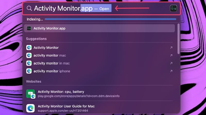 search for activity monitor