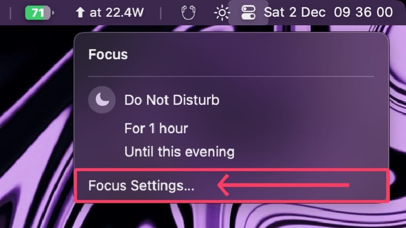 focus settings focus settings