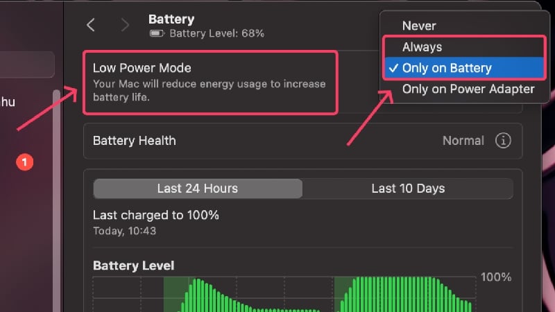 low power mode turn on low power mode