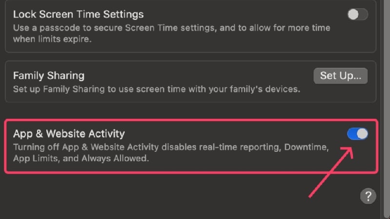 turn off app and web activity turn of app and web activity