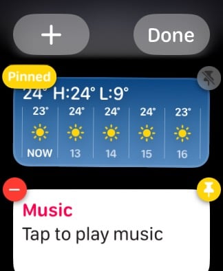 removing a widget from the Smart Stack.