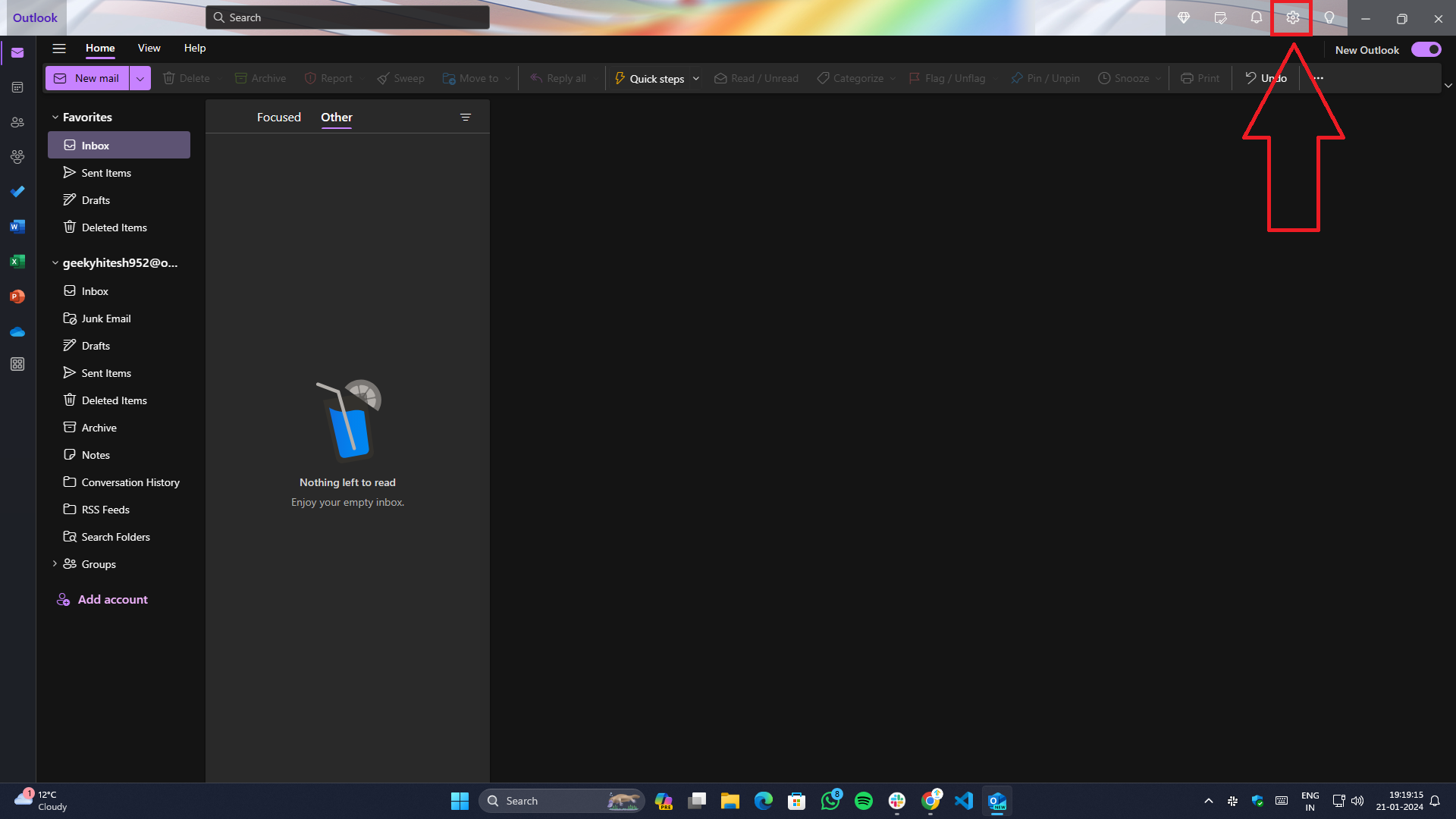 how to unsend email on outlook and gmail- accessing outlook app settings on windows