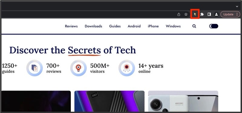PopUpOff extension in Chrome's toolbar.