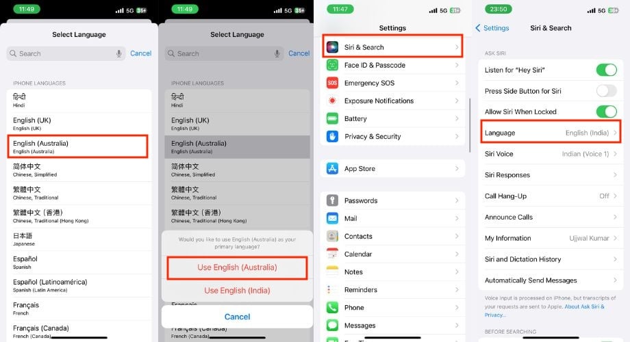 Go back to the main Settings page