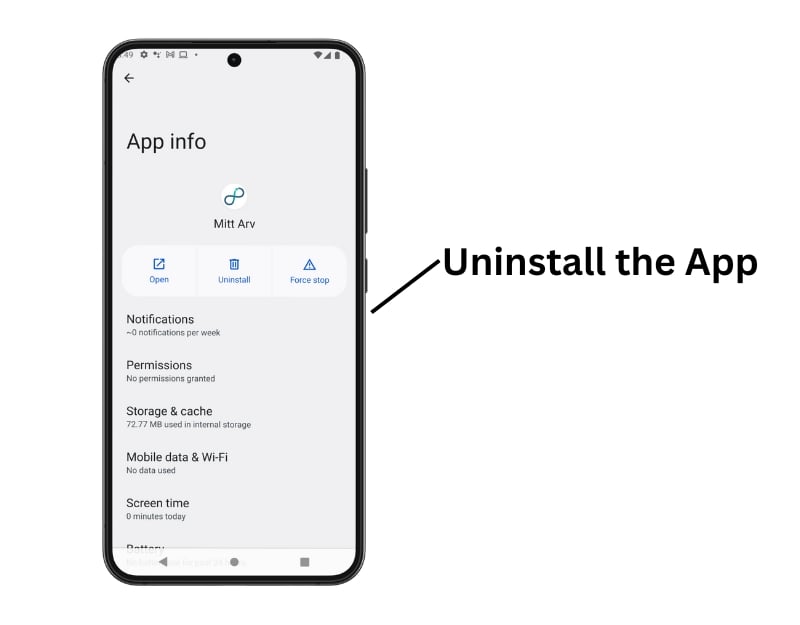 Uninstall the app
