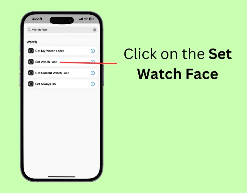 Click on set watch face
