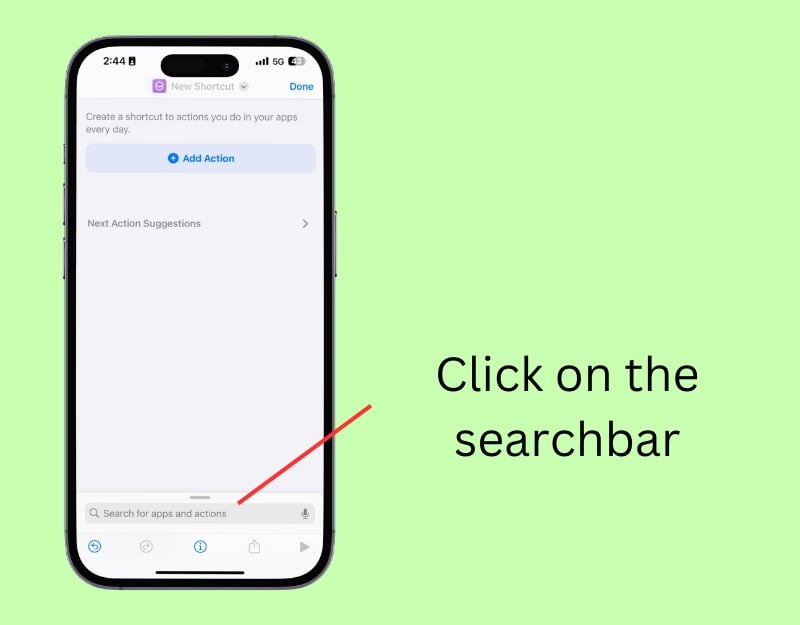 Click on the search bar