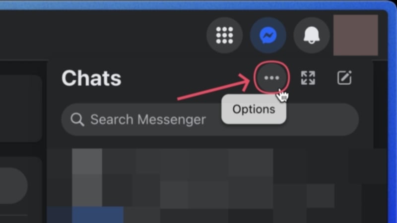 Chat options in Facebook website