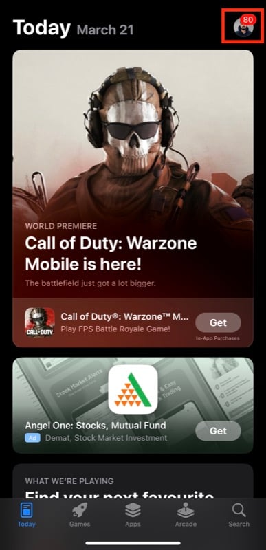 App Store on an iPhone.