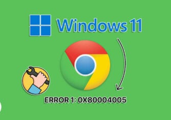 fix google chrome error 1 0X80004005