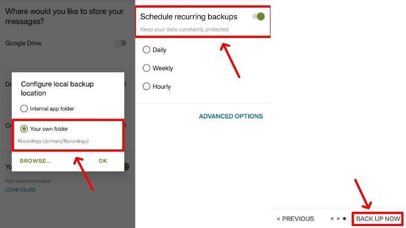 Reject recurring backups