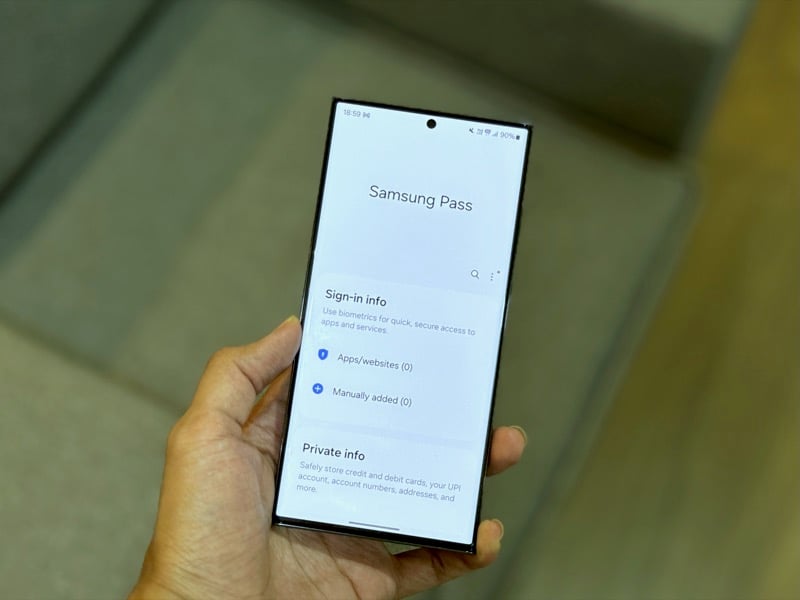Samsung Pass on a Galaxy S23 Ultra