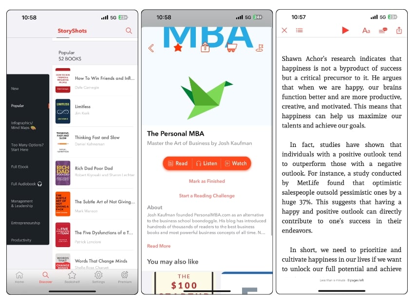 Story shot book summary app