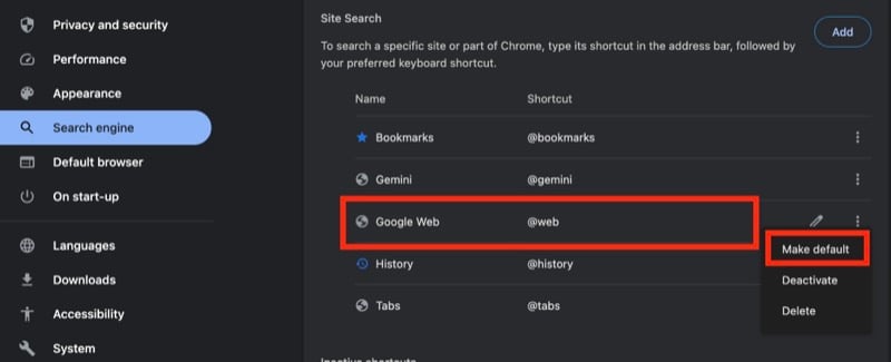 hide ai overviews in google search 3 making google web the default search engine in chrome on mac.