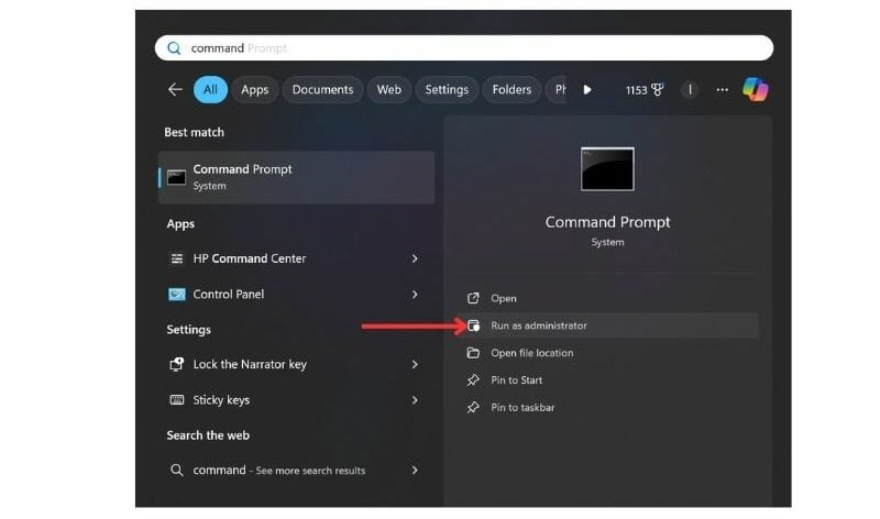 Opening Command Prompt as administrator on Windows