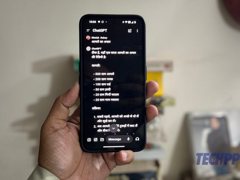 Hindi on ChatGPT