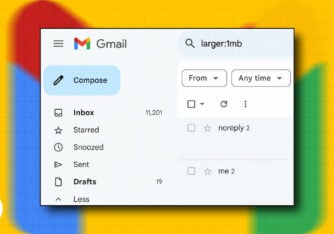 how to sort gmail by size