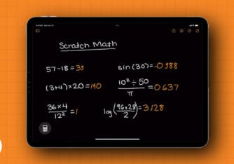 how to use math notes on iPad calculator