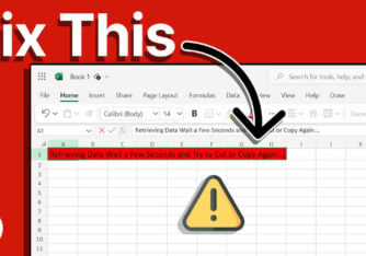 How to fix retrieving data wait a few seconds error in excel