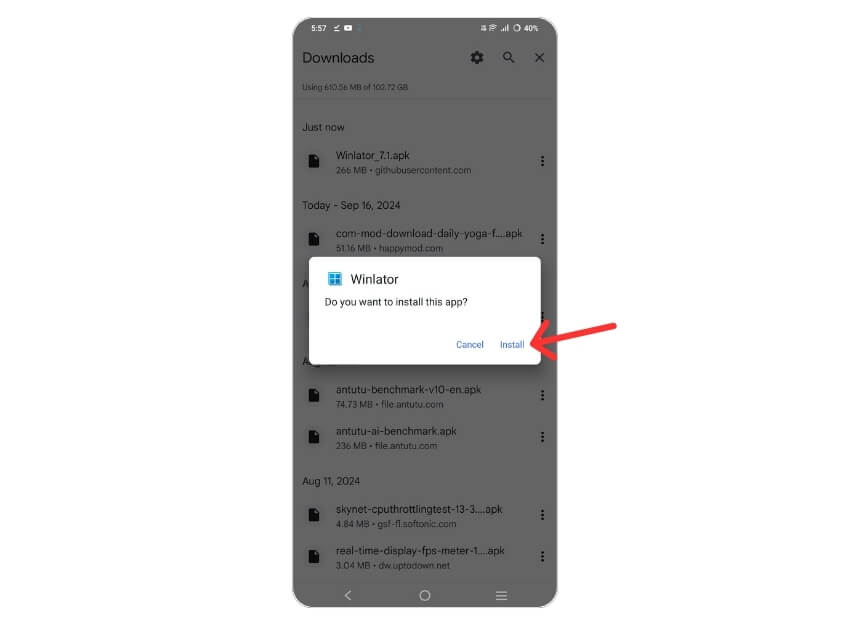 Install Winlater app on your smartphone