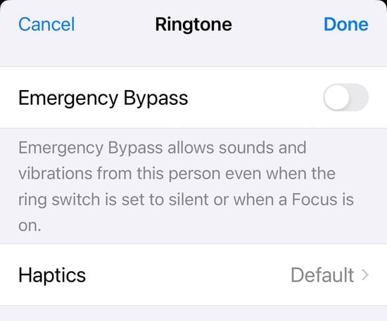 emergency bypass in silent mode - step 5