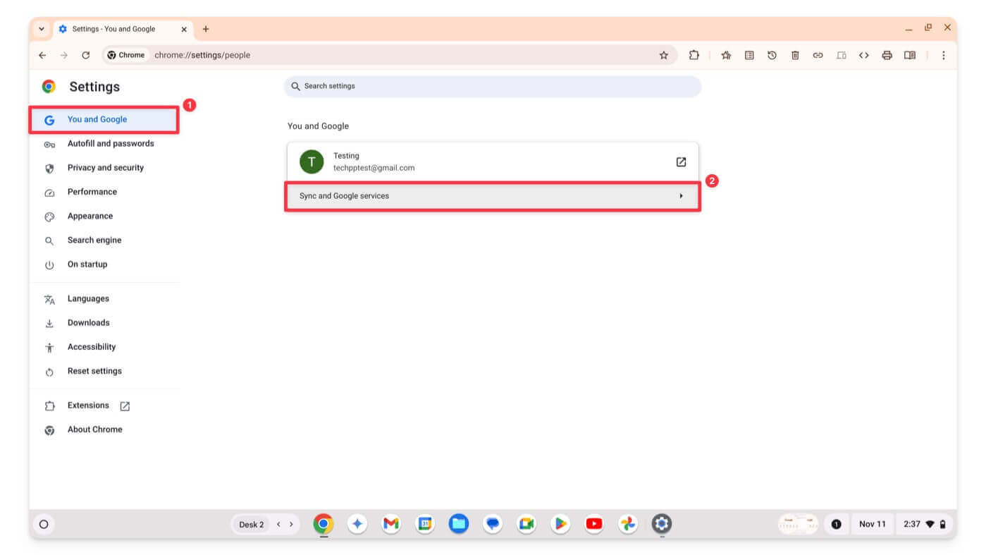 Google Chrome Settings