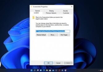 how to change default windows 11 screenshots folder