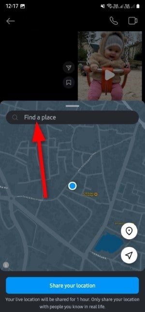 find a place instagram DM location sharing
