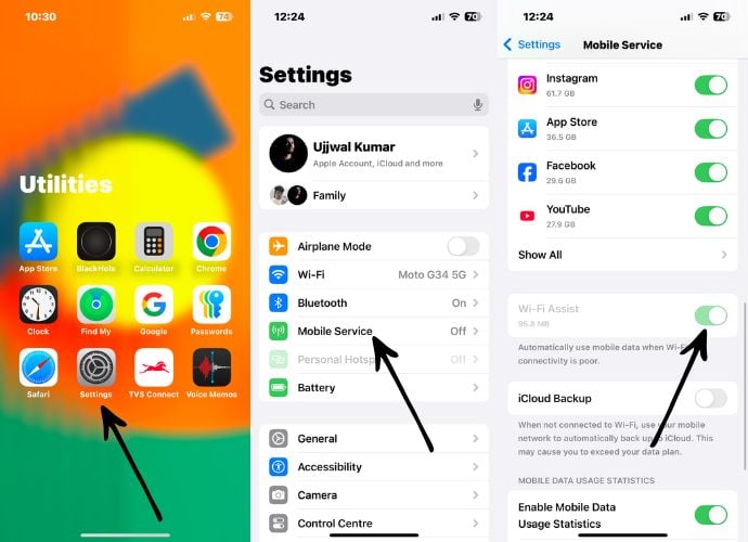 Enable Wi-Fi Assist