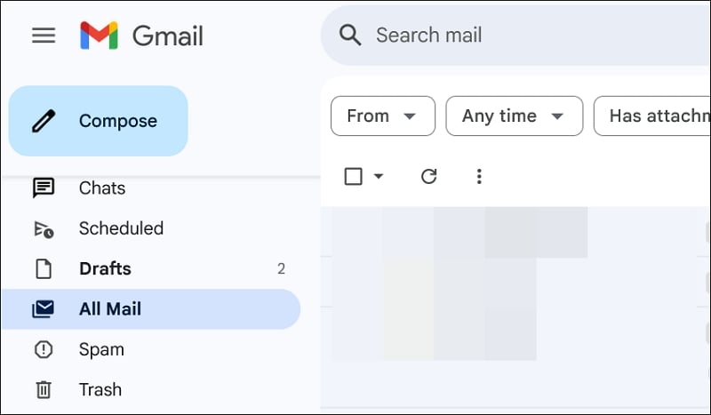 All mail on Gmail