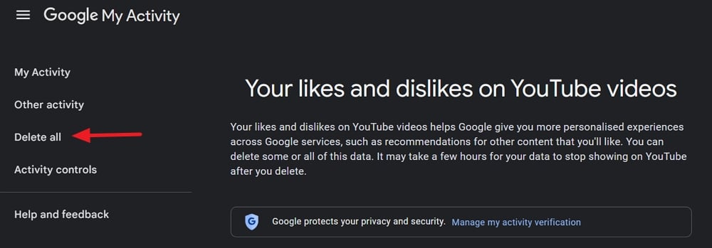 Delete all likes and dislikes
