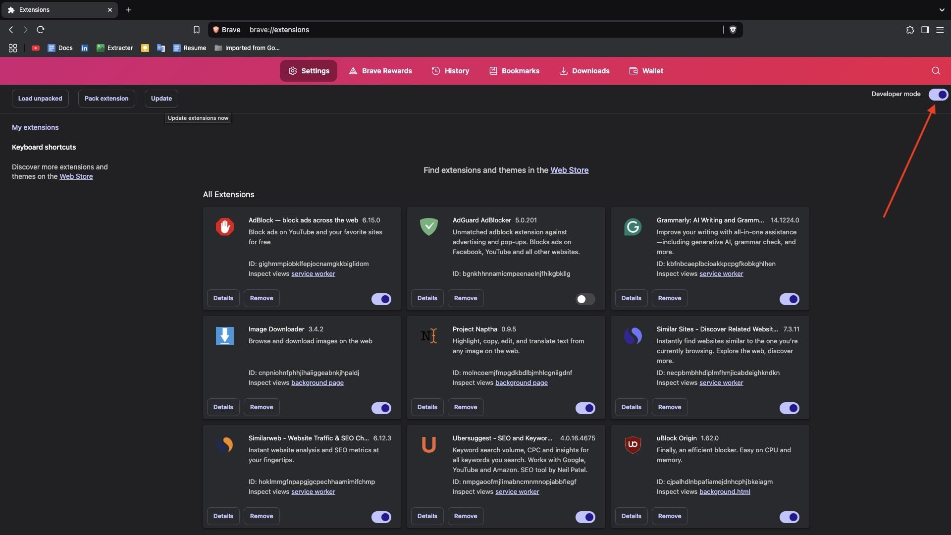 Developer mode