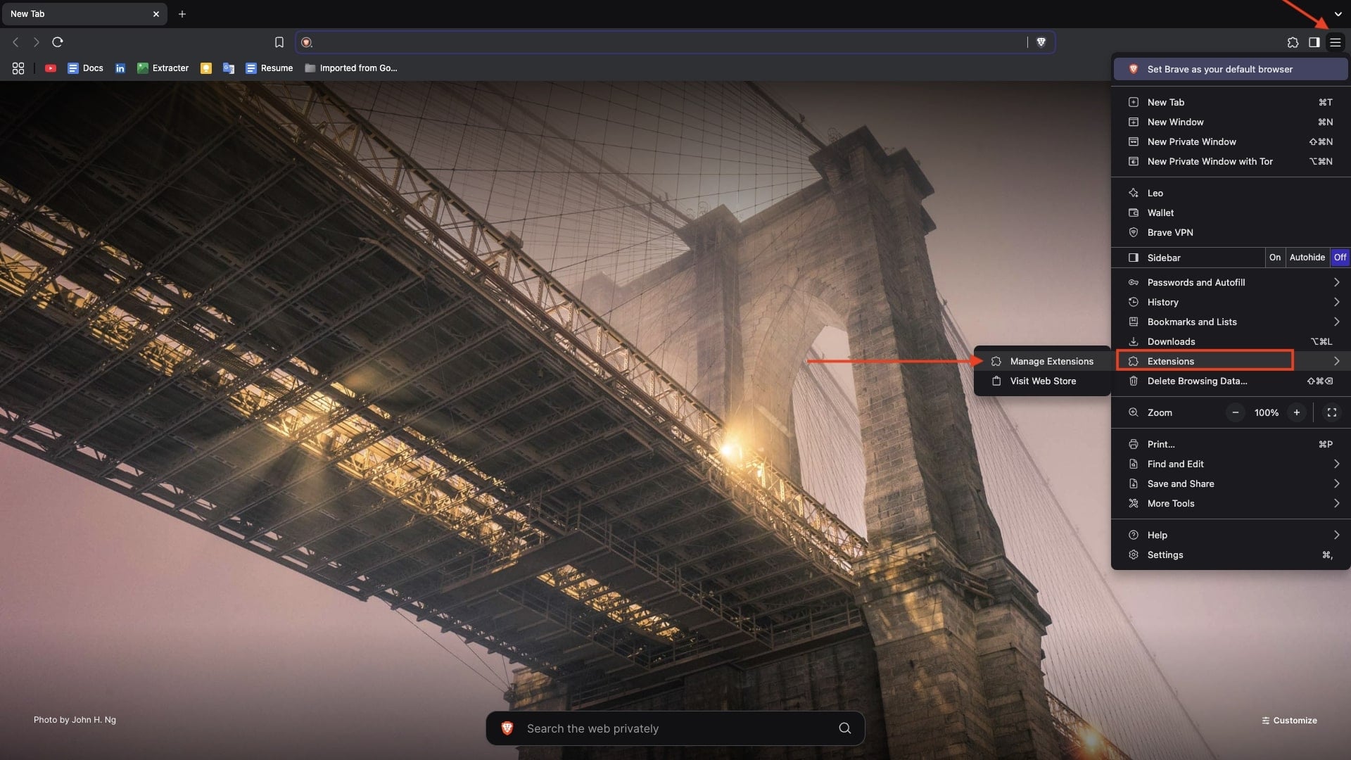 Manage Extensions