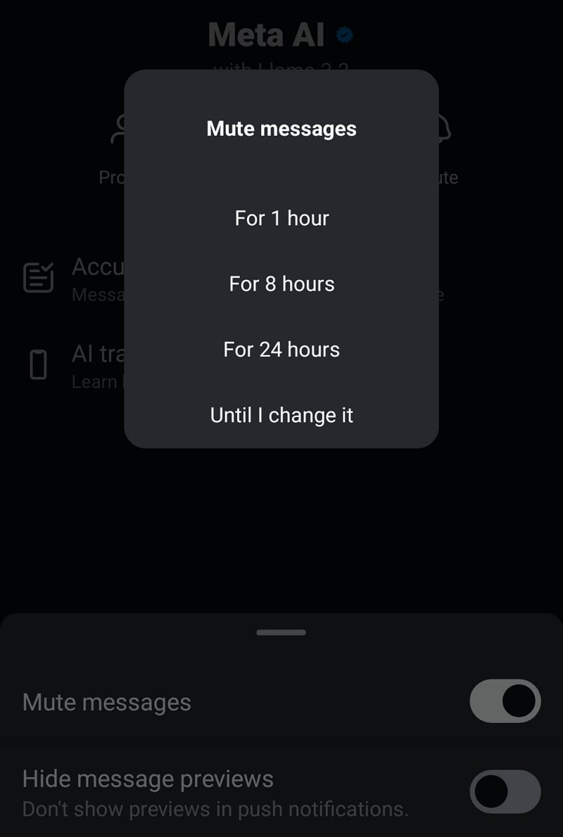 mute meta ai messages on instagram mute meta ai messages on instagram