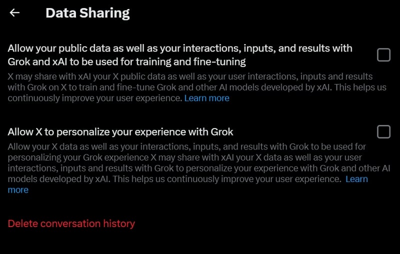 stop grok ai data sharing on x stop grok ai data sharing on x