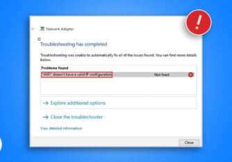 wifi doesn't have valid ip configuration