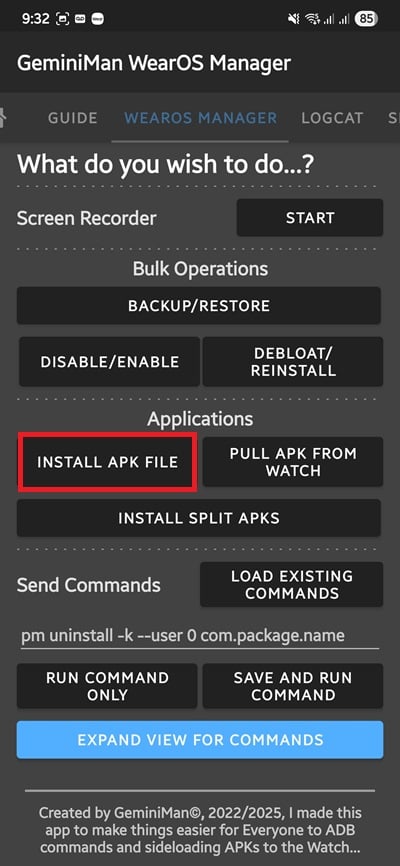 install APK file