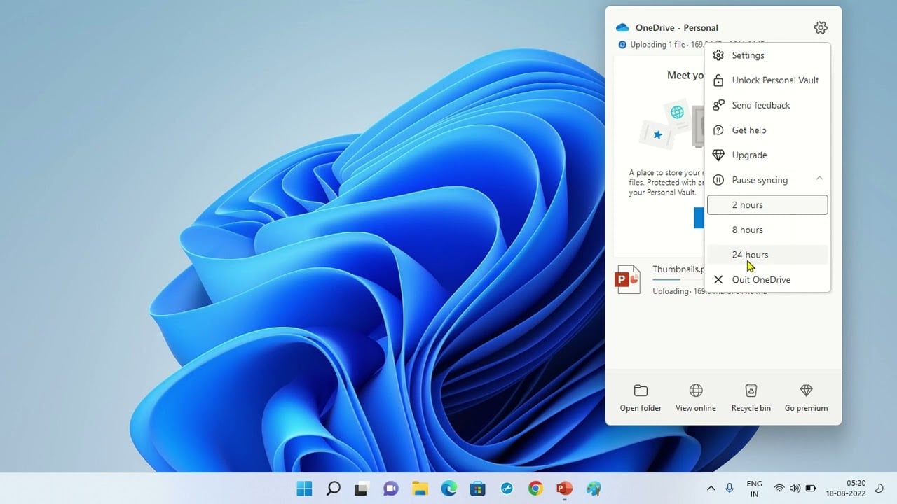 Onedrive pause syncing