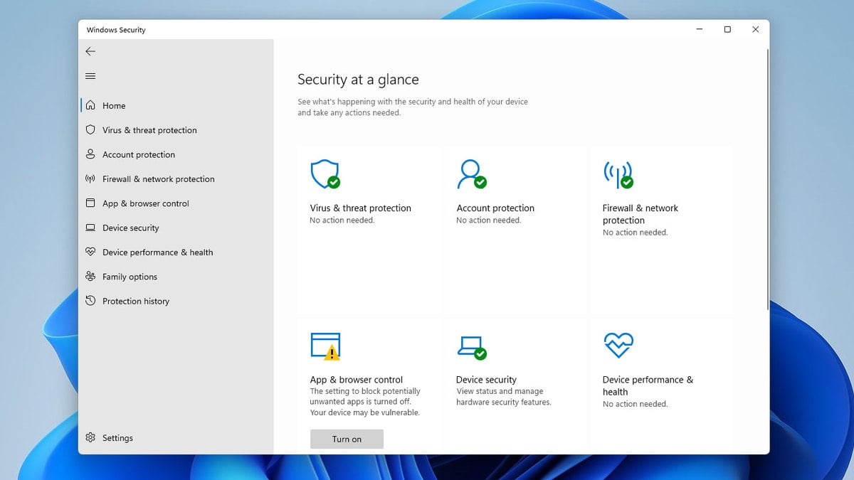 Windows security virus threat protection