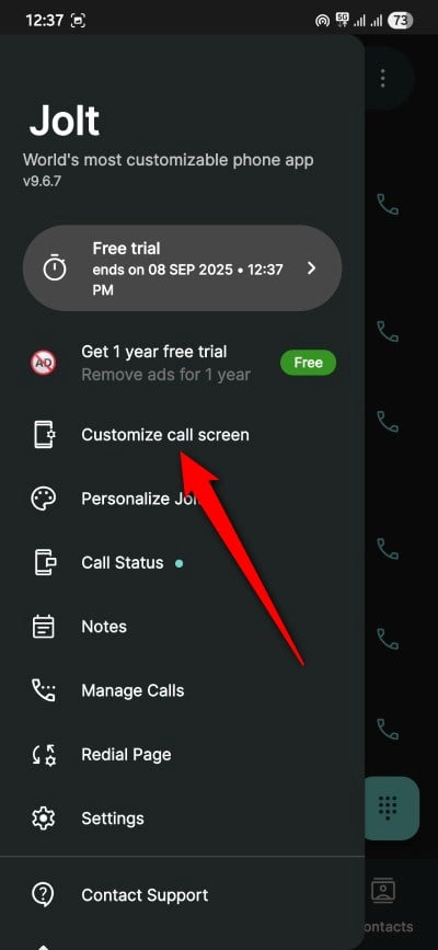 customize call screen
