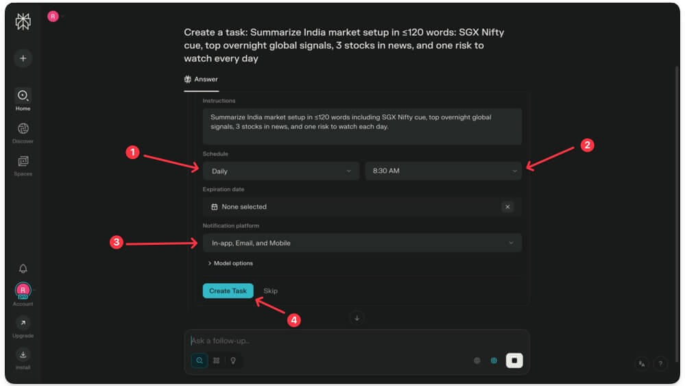 Create a task Create a task