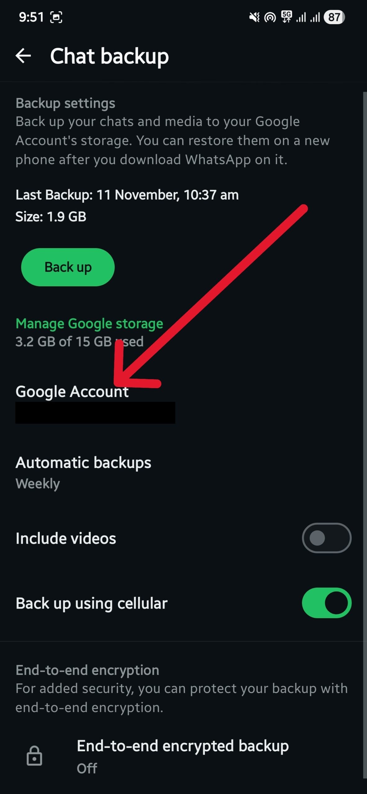 google account scaled WhatsApp Backup Too Large? 5 Tips to Trim Down the File Size - google account scaled
