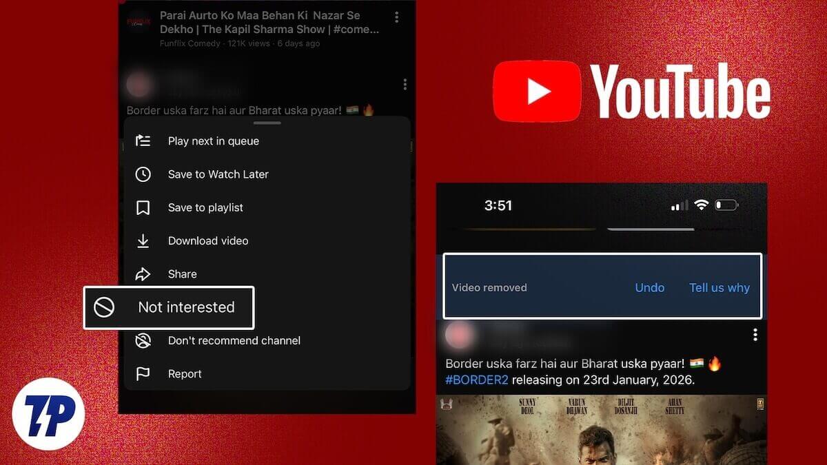 how to undo "not interested" videos on youtube