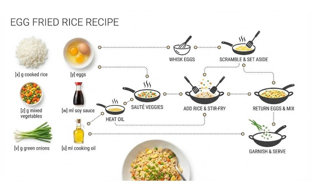 nano banana pro image that shows step by step process of how to cook fried rice nano banana pro image that shows step by step process of how to cook fried rice