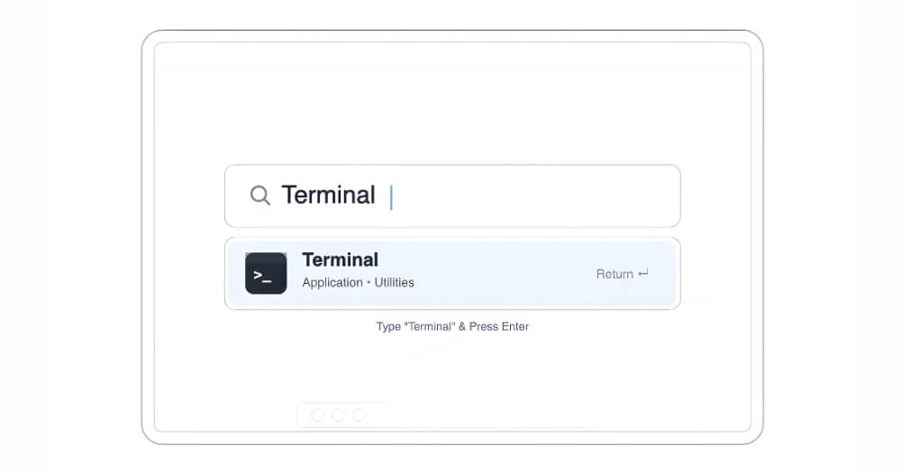 Open terminal on your Mac