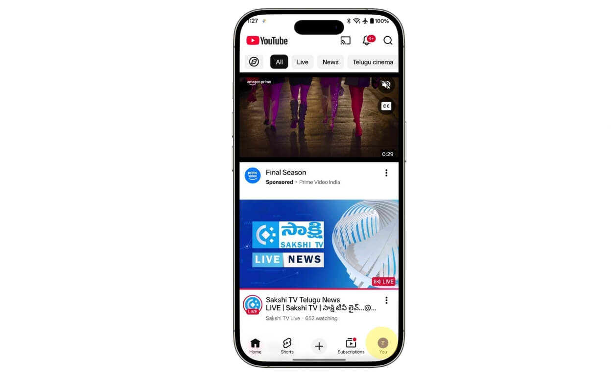 youtube home screen youtube home screen